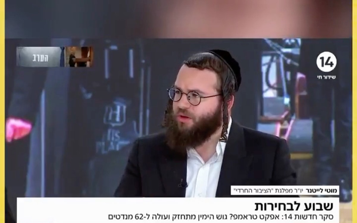 מוטי לייטנר בראיון בערוץ 14, פריים מתוך הסרטון